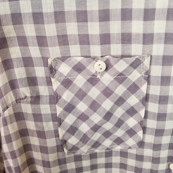 Bcbgeneration plaid chiffon button down shirt M - Picture 2 of 7